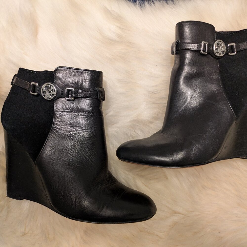 Coach Black Leather Booties